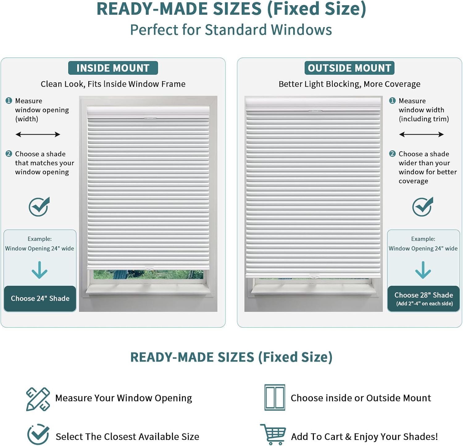 MYshade Top Down Bottom Up Shade Cordless Cellular Shades Blackout Blinds for Indoor Windows Room Darkening Window Blinds & Shades Easy to Install 24" W X 50" H (Beige)