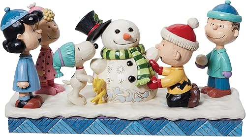 Enesco Jim Shore Peanuts Gang Building Figura de muñeco de nieve