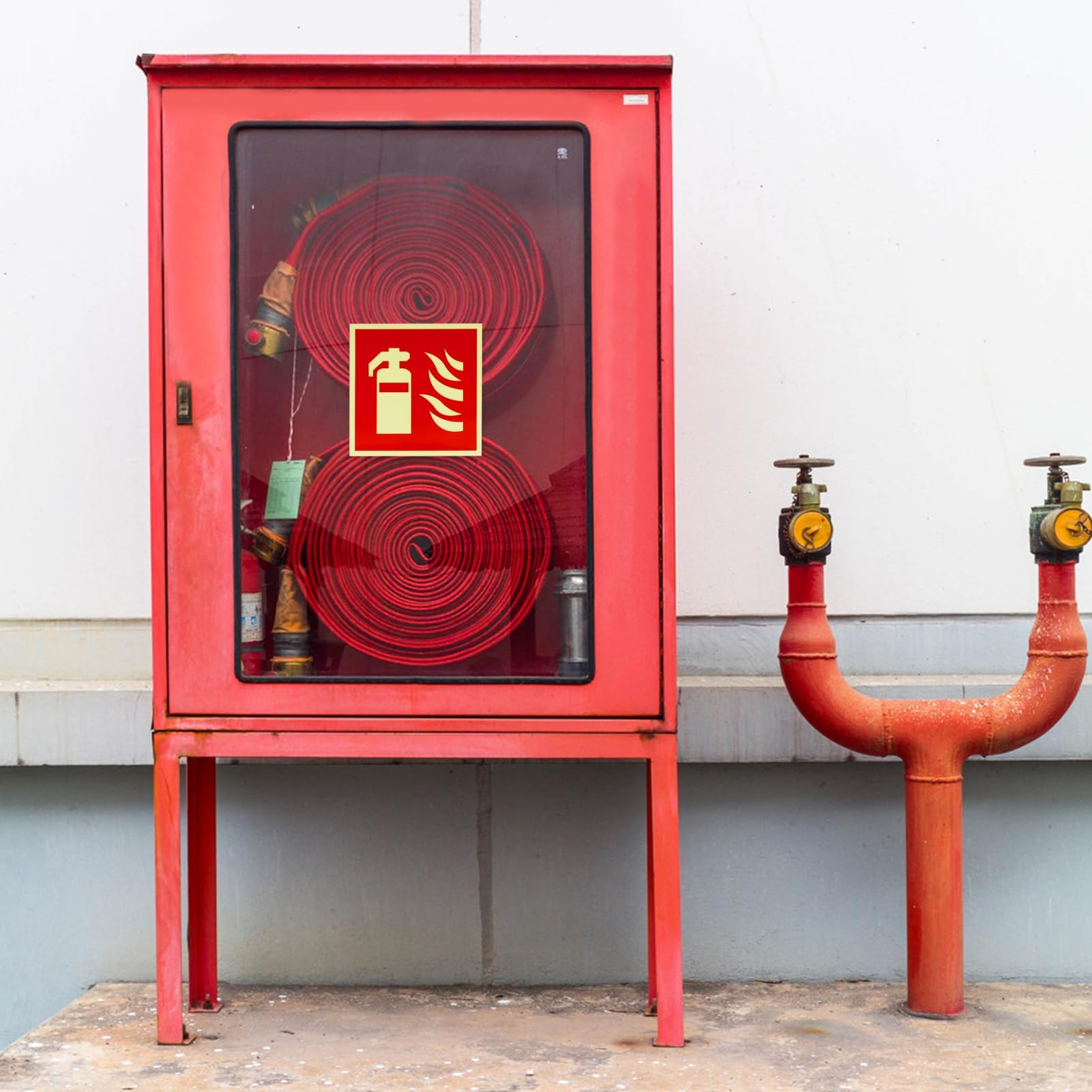 Cartello Estintore Adesivo PVC 15 X 15 Cm, 6 Pezzi Estintori Segnaletica di Sicurezza, Autoadesivo Retroilluminante Norma ISO, Segnaletica di Sicurezza Antincendio per Casa Ufficio Cantiere e Auto