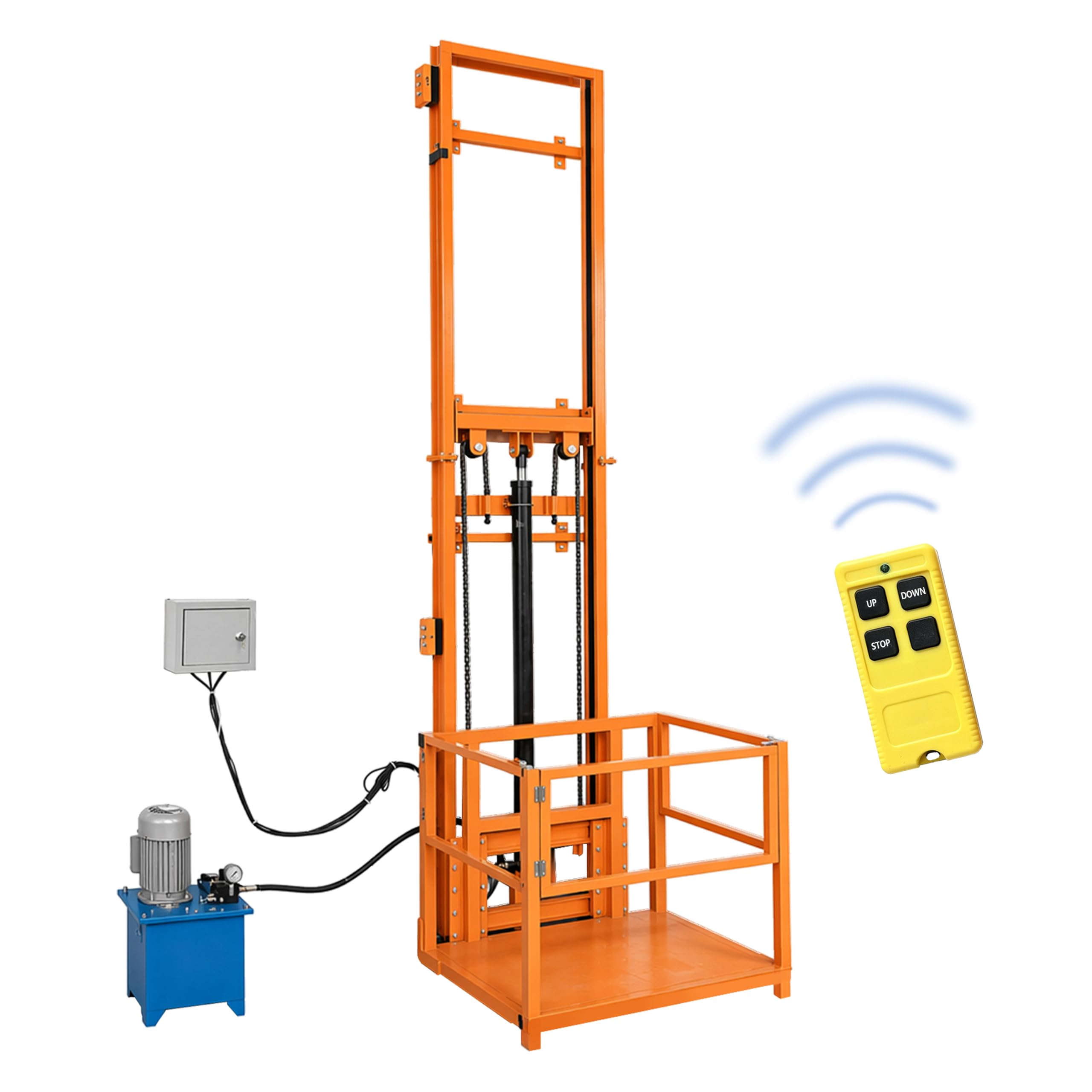 1000kg / 2200lb, charge, plate-forme d'ascenseur électrique, ascenseur de cargaison d'entrepôt d'usine, ascenseur de cargaison fixé au mur