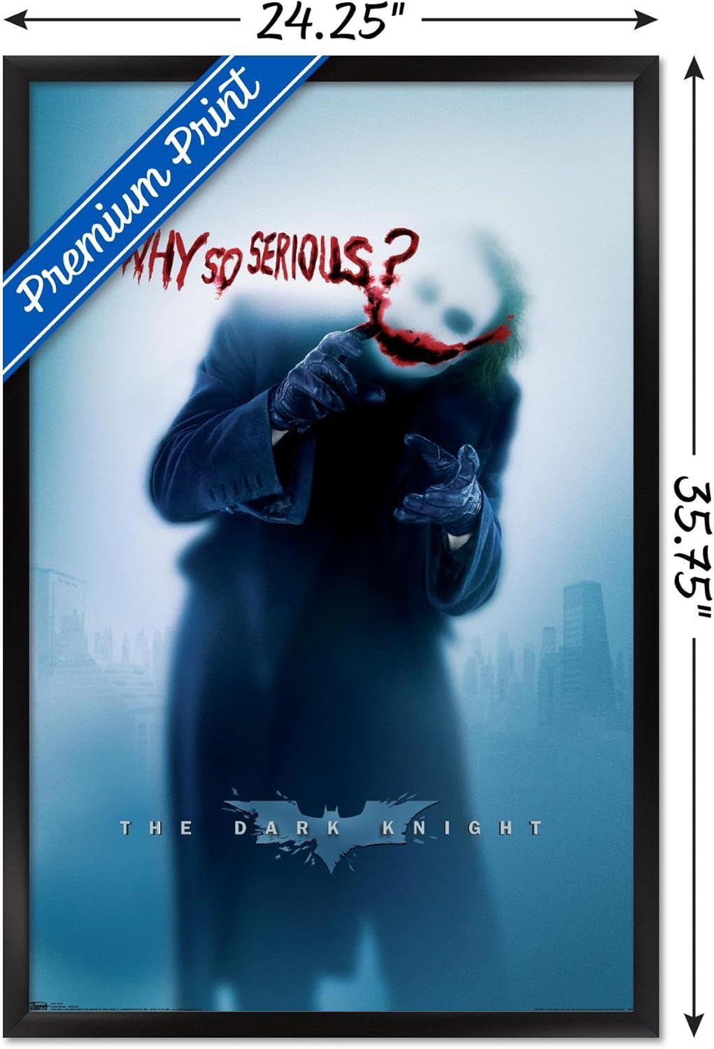 Trends International DC Comics - The Dark Knight - The Joker - Why So Serious Wall Poster, 22.375" x 34", Black Framed Version