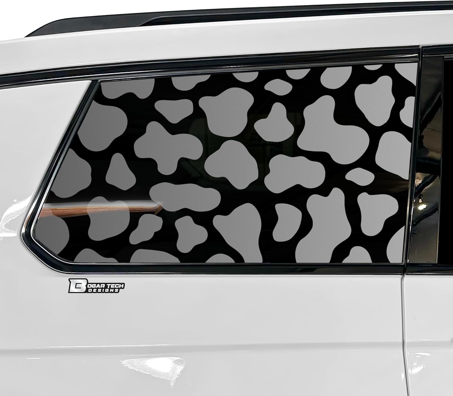 BOGAR TECH DESIGNS Fits Jeep Grand Cherokee L 2021-2026 Precut Quarter Window Animal Cheetah Leopard Print Vinyl Decal Stickers, Matte Black