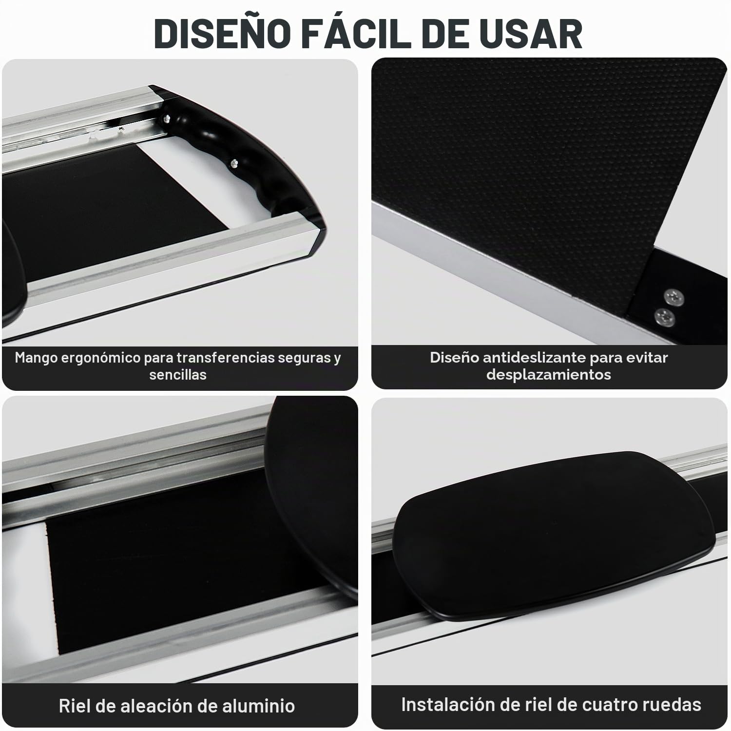EASACE Tabla de transferencia deslizante, tabla de transferencia, tabla de deslizamiento portátil para pacientes, personas mayores y discapacitados