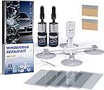 Windshield Repair kit, Quick and Efficiency Glass Repair Fluid, Car Windshield Crack Repair Resin Kit for Fixing Chips, Bulls-Eye, Cracks and Star-Shape Cack-2 Pack