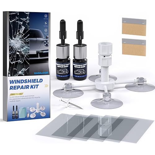 Windshield Repair kit, Quick and Efficiency Glass Repair Fluid, Car Windshield Crack Repair Resin Kit for Fixing Chips, Bulls-Eye, Cracks and Star-Shape Cack-2 Pack