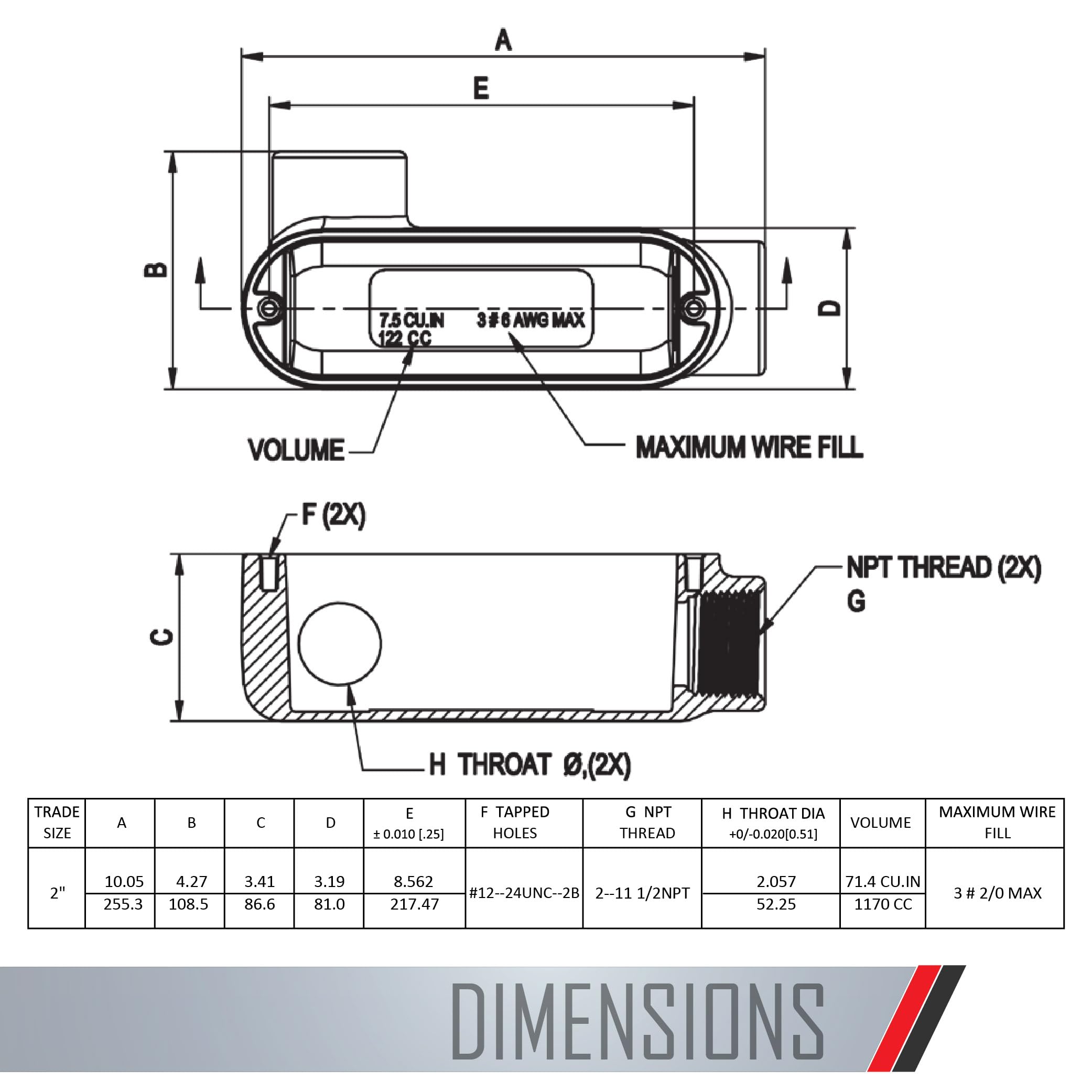 TayMac RLR200 Conduit Body - 2 Inch, Gray -3 TayMac RLR200 Conduit Body - 2 Inch, Gray -3