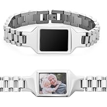 callie Personalized Picture Bracelet, Custom Heat Activated Photo Magic Bracelet with Text, Stainless Steel | Father's Day Memorial Jewelry Gifts for Men Dad Grandpa Husband