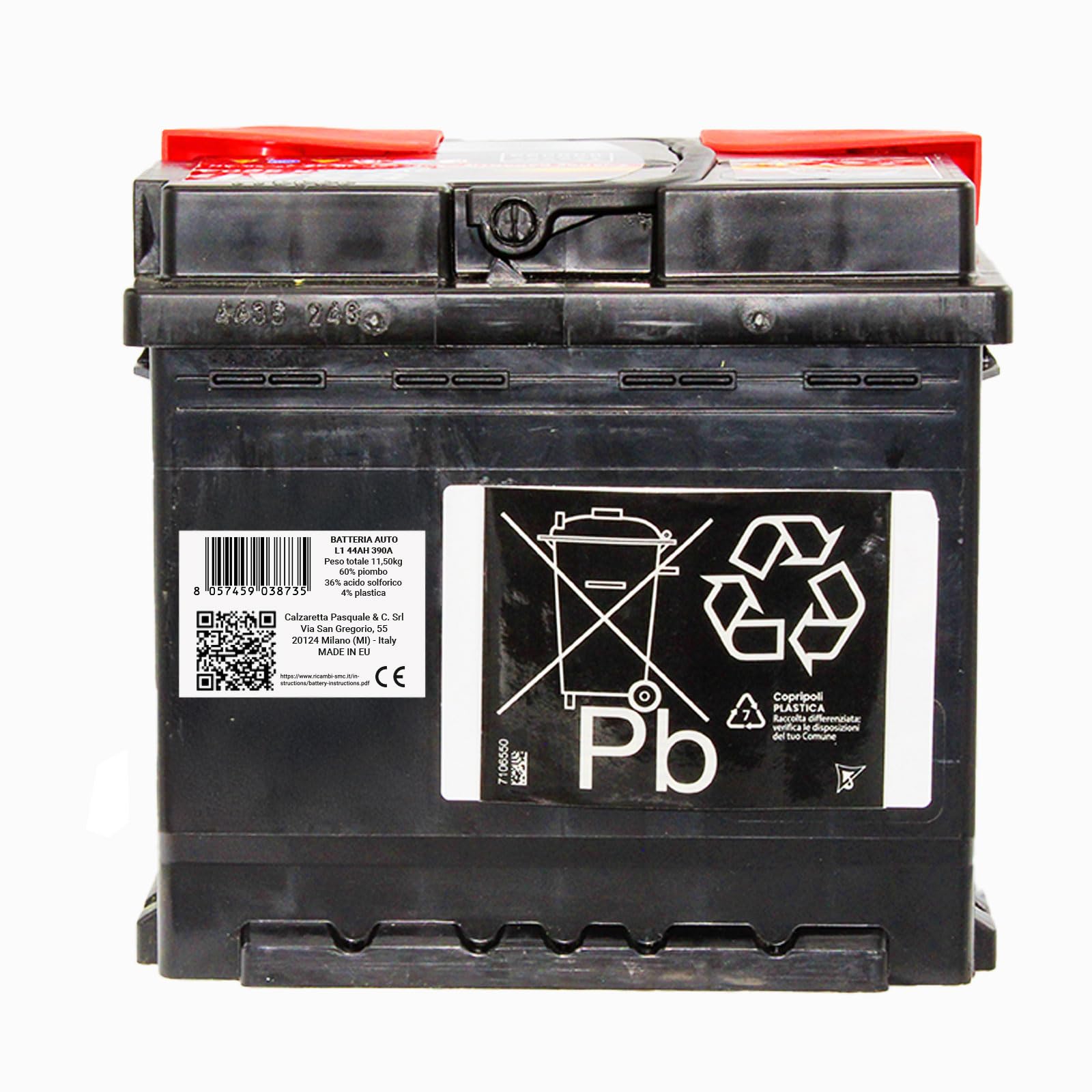 BATTERIA AUTO SPEED BY SMC cod L144 44Ah 390A Polo Positivo a Destra 12V