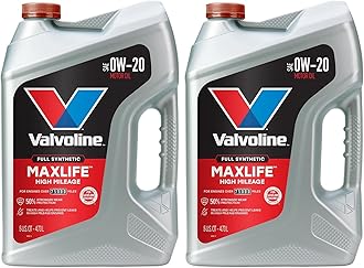 Valvoline™ Full Synthetic High Mileage with MaxLife™ Technology SAE 0W-20 Motor Oil, (Model: 852399), 5 QT (Pack of 2)