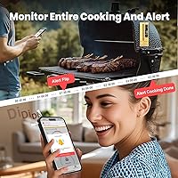 Vista 5 de Termómetro inalámbrico WiFi Sub-1G para carne, rango ilimitado, 7 sensores certificados NIST con temperatura ambiente, 2 formas de monitoreo