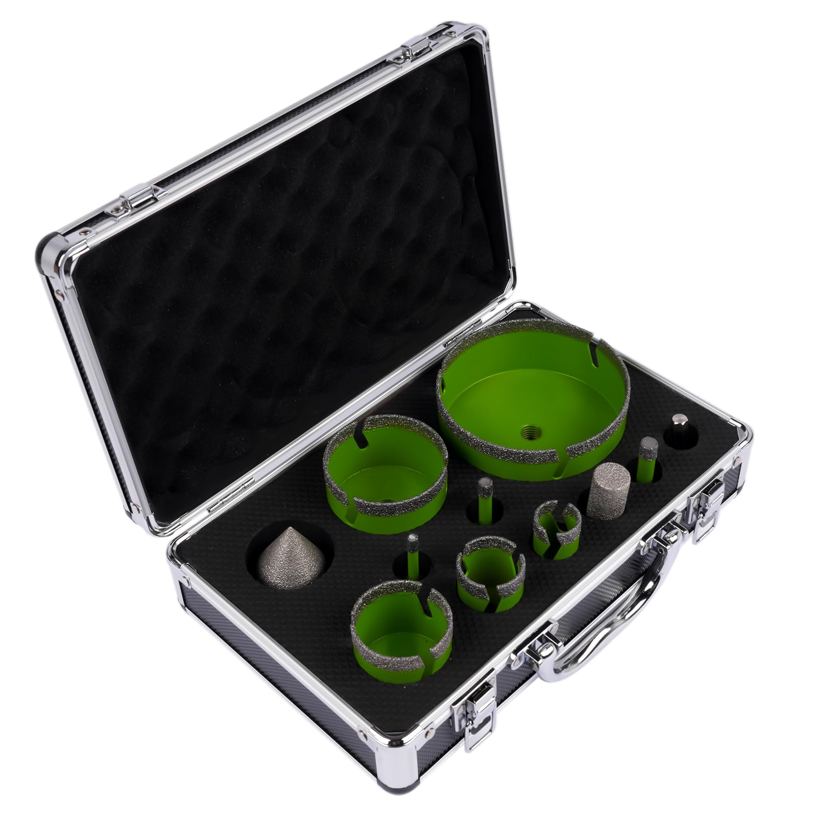 11 sztuk diamentowych wierteł do płytek, zestaw 6/8/10/25/35/50/68/110 mm, diamentowe otwornice z 20 mm i 50 mm, z adapterem GLOSSY AUTO PARTS