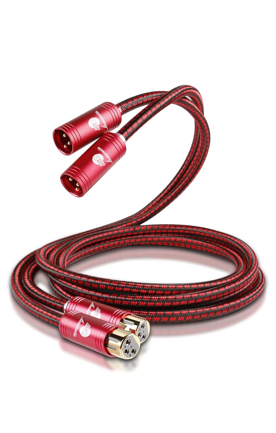 XLR Balanced Audio Cable,Ultra High Purity Oxygen Free Copper Multi - Stranded Conductor, Robust Dual Shielding (Aluminum Foil + Copper Braiding), 24K Gold - Plated Connectors for HiFi Systems 3.28ft