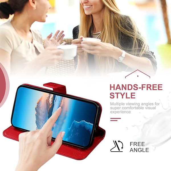 Case for Samsung Galaxy A10 / Galaxy M10, Premium PU Leather Protective Case, Shockproof Flip Case Cover Wallet Flip Case for Samsung A10 / M10 (Red) - 5