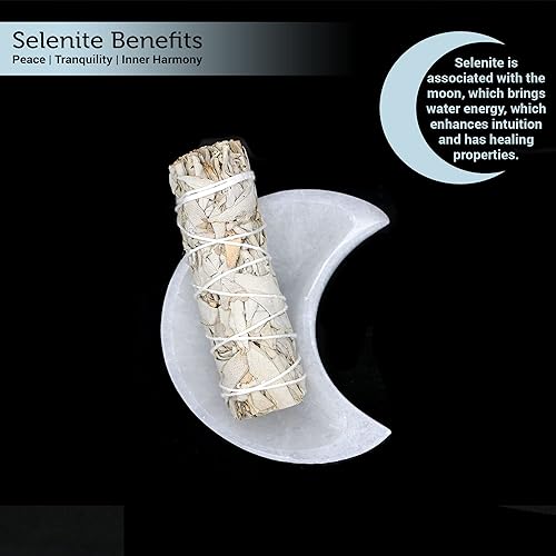 Miniatura 4 de Soul Sticks Cuencos de cristal de selenita para manchas, curación y recarga de cristales, cuenco de selenita pura y estación de carga de cristal de
