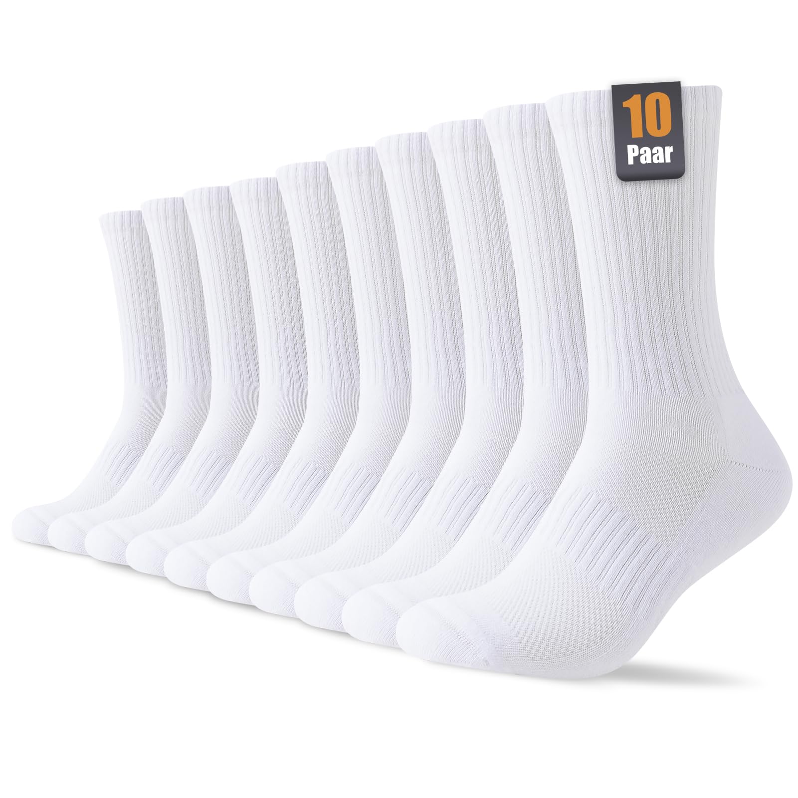 GoWith 4 Paia Calzini Unisex In Cotone Biologico 97%: Natural Crew, Morbidi E Traspiranti, Taglia 7-8 - 2