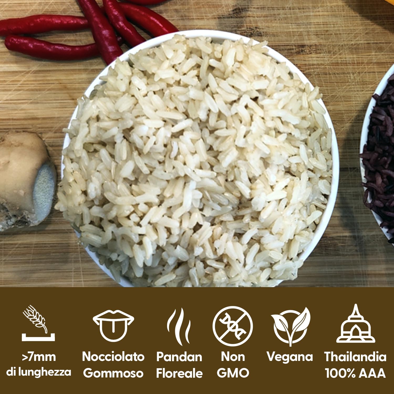 Yum Asia Riso integrale Thai Hom Mali Premium Gelsomino - 5kg
