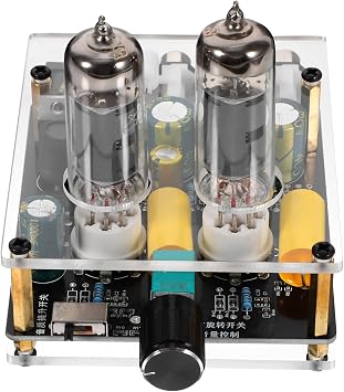 Veemoon Tube Preamp Vacuum Electron Tube Valve Preamplifier for Turntable Phono HiFi Stereo Pre-Amp Home Theater DIY Audio System 4.33X2.95X1.25In