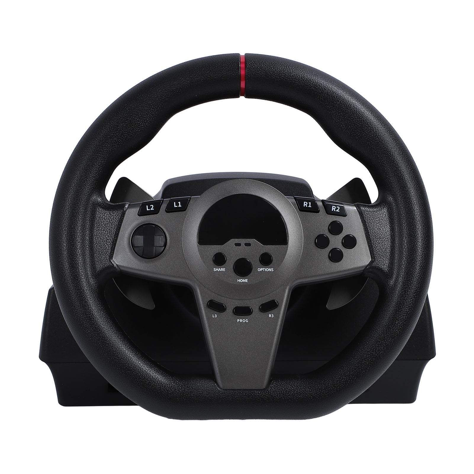 AKLOSIPY Volante da Gioco Dinamico a LED con Pedali, Rotazione di 270° per PC e Esperienza di Corsa su