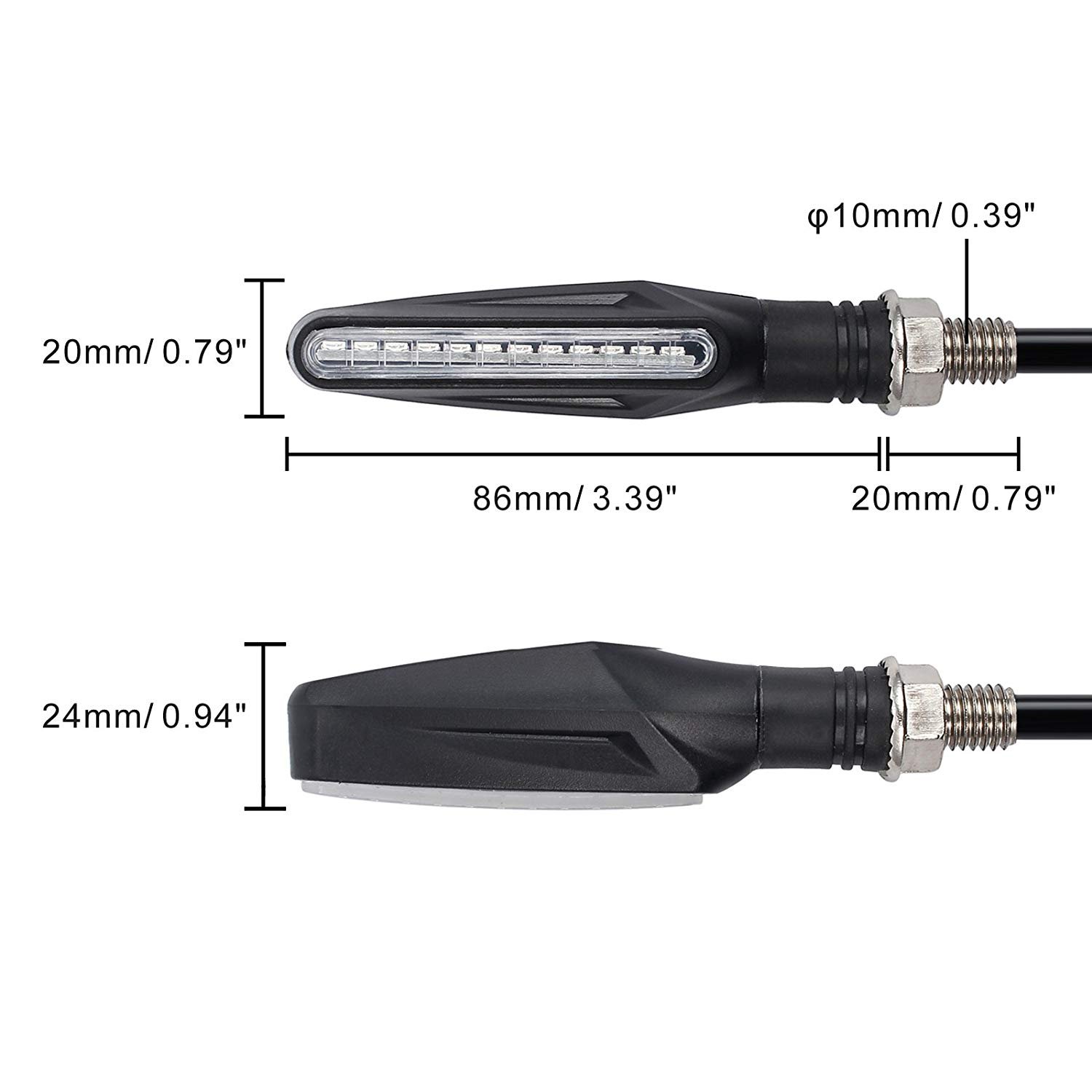 PROZOR Kierunkowskaz świetlne 4 szt. LED wodoodporne lampa mini bursztynowe kierunkowskaz do motocykla