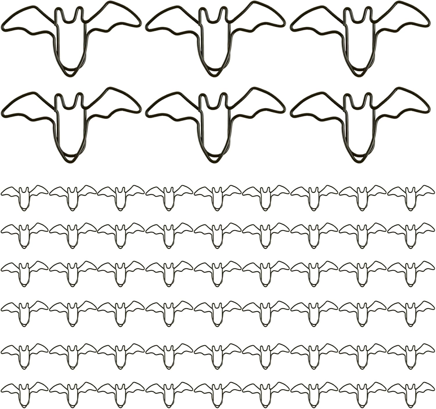 Paper Clips 60Pcs Bat Shaped Halloween Bookmarks Metal Fun Paper Clips Halloween Props for Office Home School, Decoración del hogar image 2