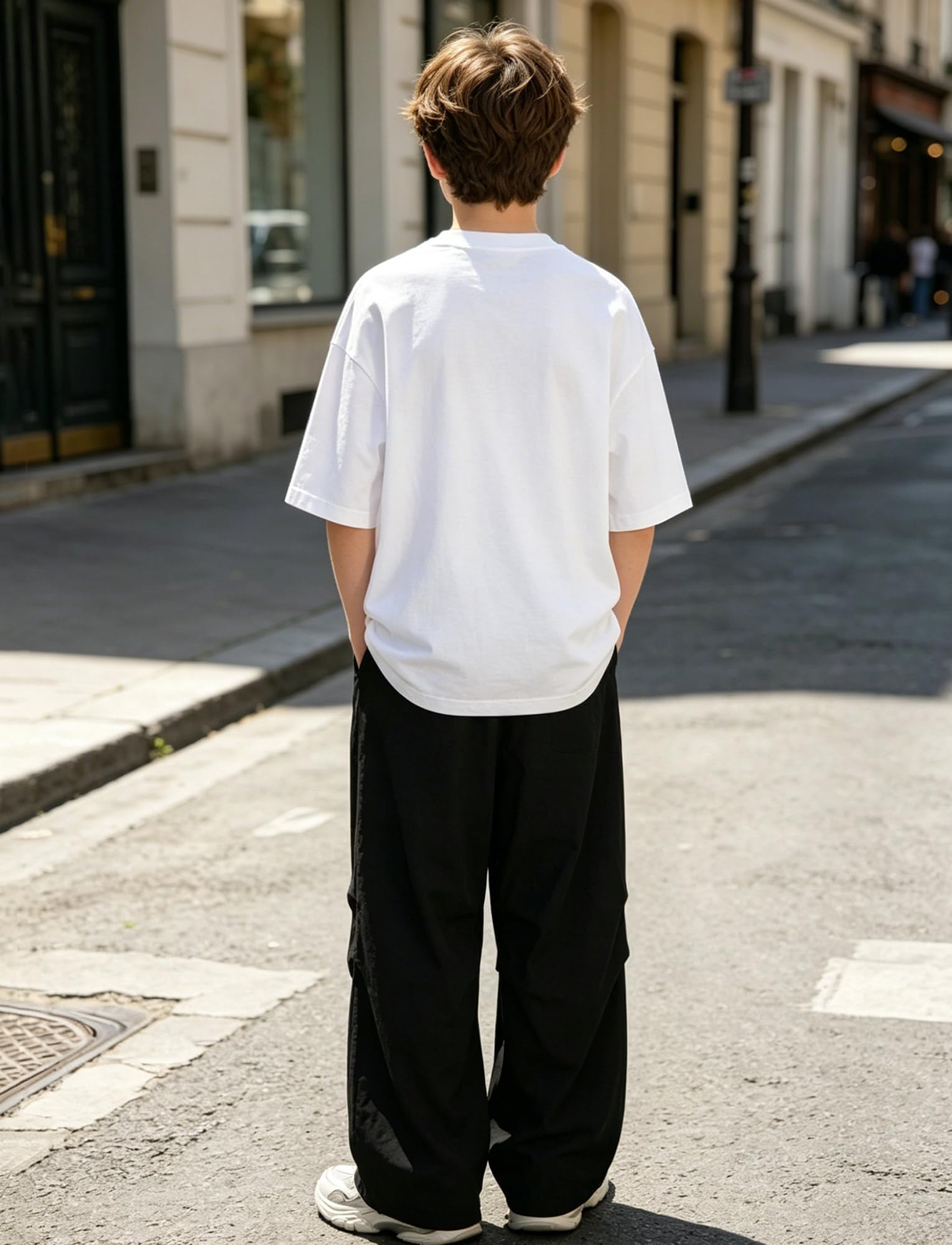 SEAUR Pantalon baggy pour garçons - Pantalon cargo parachute - Pantalon long hip hop léger et fin - Pantalon d'été pour les loisirs - Streetwear - 4-13 ans