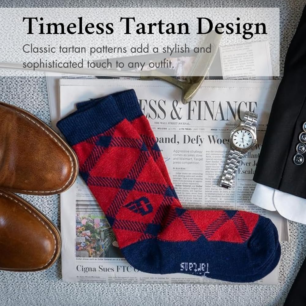 Timeless Tartans Cotton Dress Socks, Classic Collegiate Apparel, Officially Licensed Gift & Clothing Accessories