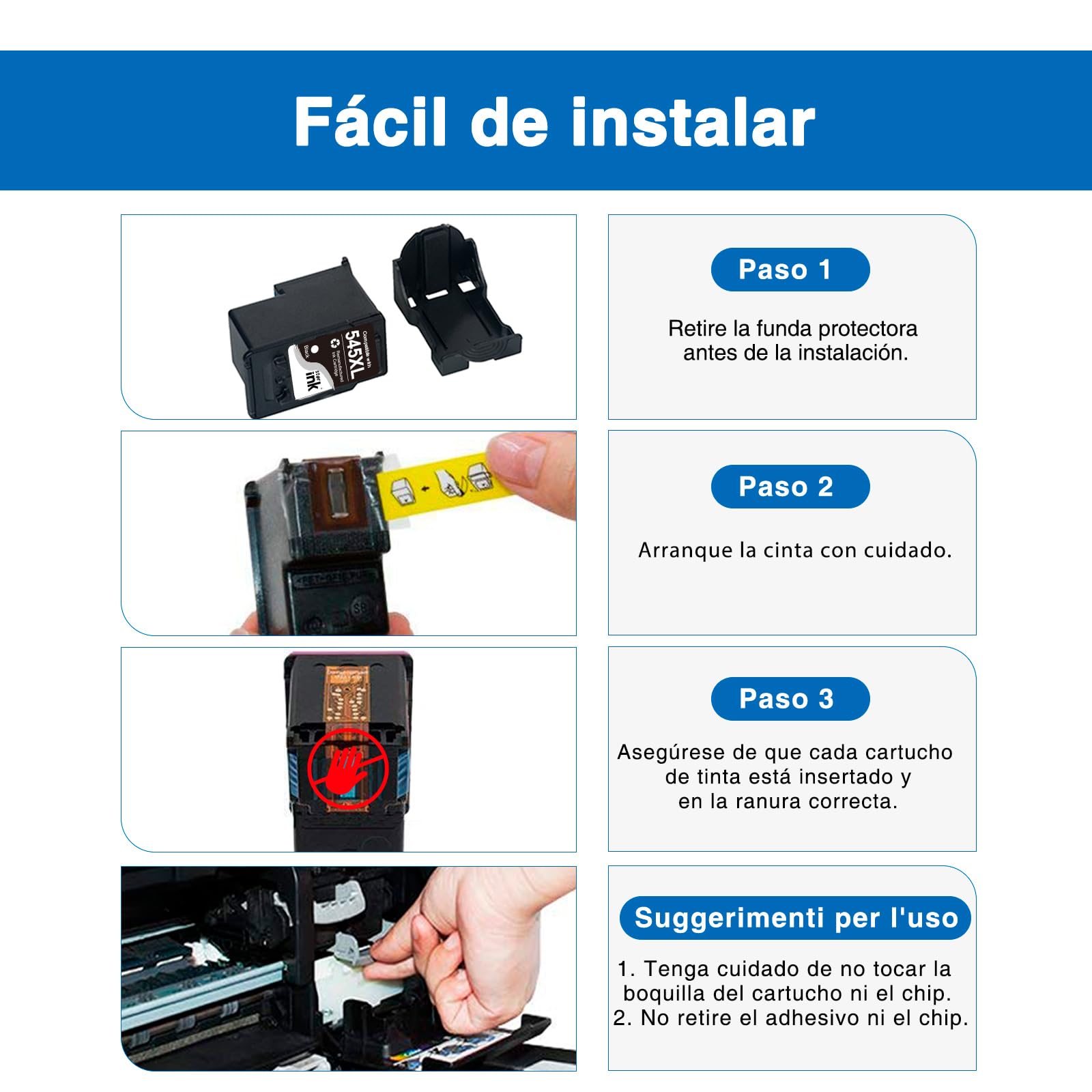 Starink PG-545/CL-546 XL - Cartuchos de Tinta Compatibles con Cartuchos Canon 545 546 XL (2 Unidades, 1 Negro, 1 Color) para Canon Pixma MX495 TR4550 para Canon tr4551 Ts3150 MG3050 TR4551 MG2950 — view 6