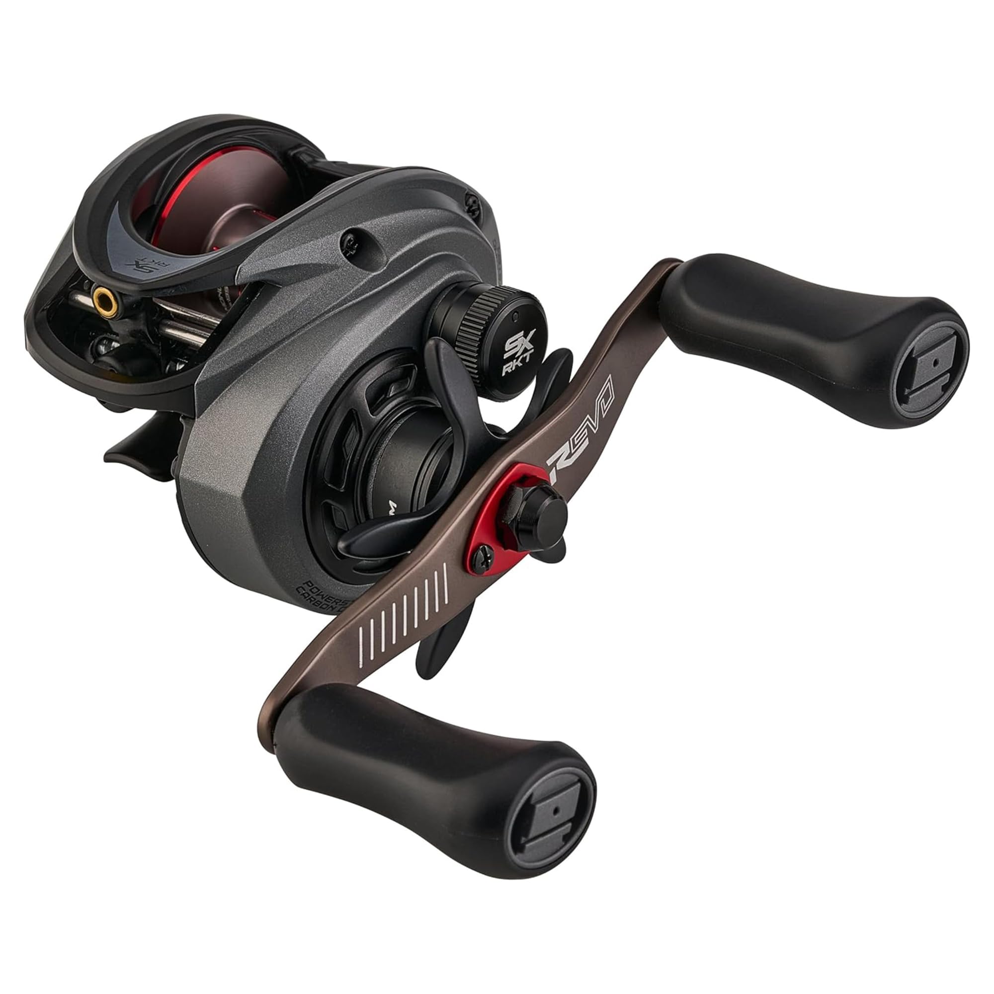 Abu Garcia Low Profile Baitcast Reel, Carretes de perfil bajo Revo SX Rocket, Pesca de depredadores, Pescador de agua dulce, Perca, Lucio, Zander, Negro, Robusto y ligero 10+1 Rodamientos, Perfil bajo