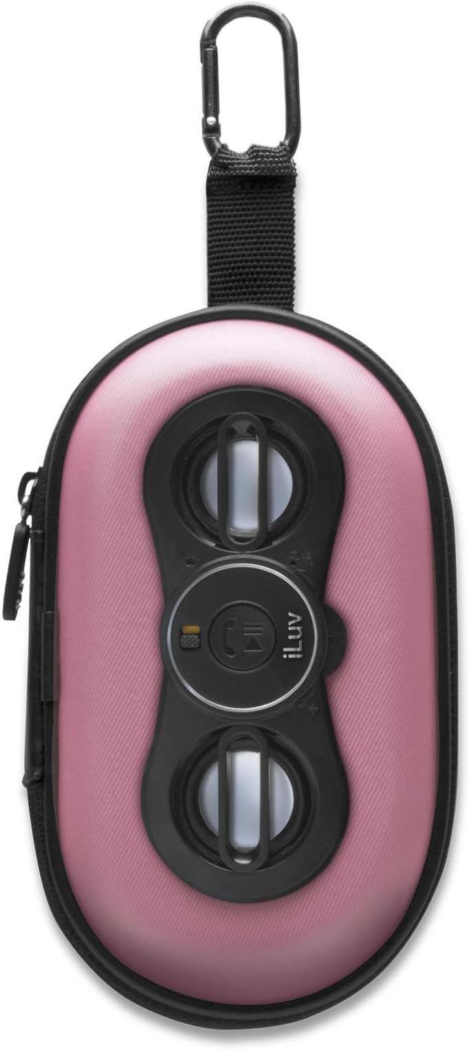 iLuv Smashbox Pro 3.5mm Aux Portable Speaker Case with Hands Free Calling for All Iphones (3,4s,5,5s,6), Ipads, Samsung Galaxy Phones (Pink)
