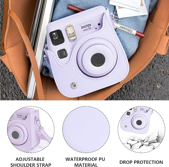 CAIYOULE Mini SE Camera Accessories for Fujifilm Instax, Purple | Camera Kit for Fujifilm Instax Mini SE, with Camera Bag, Photo Album, Magnetic Frame, Mini Frame, Selfie Mirror, DIY Sticker