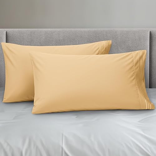 Vista 22 de Elegant Comfort Juego de fundas de almohada de 2 piezas de calidad hotelera, lujosas y suaves fundas de almohada de calidad egipcia de 1500 hilos