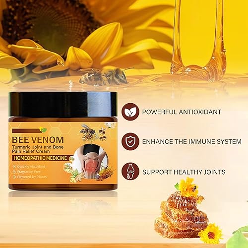 Miniatura 6 de Bee Venom & Turmeric Joint Relief Cream - 2 Pack (2 x 60g) - Fast Absorbing, Helps Soothe Joint Discomfort, Supports Flexibility, for Back, Neck,