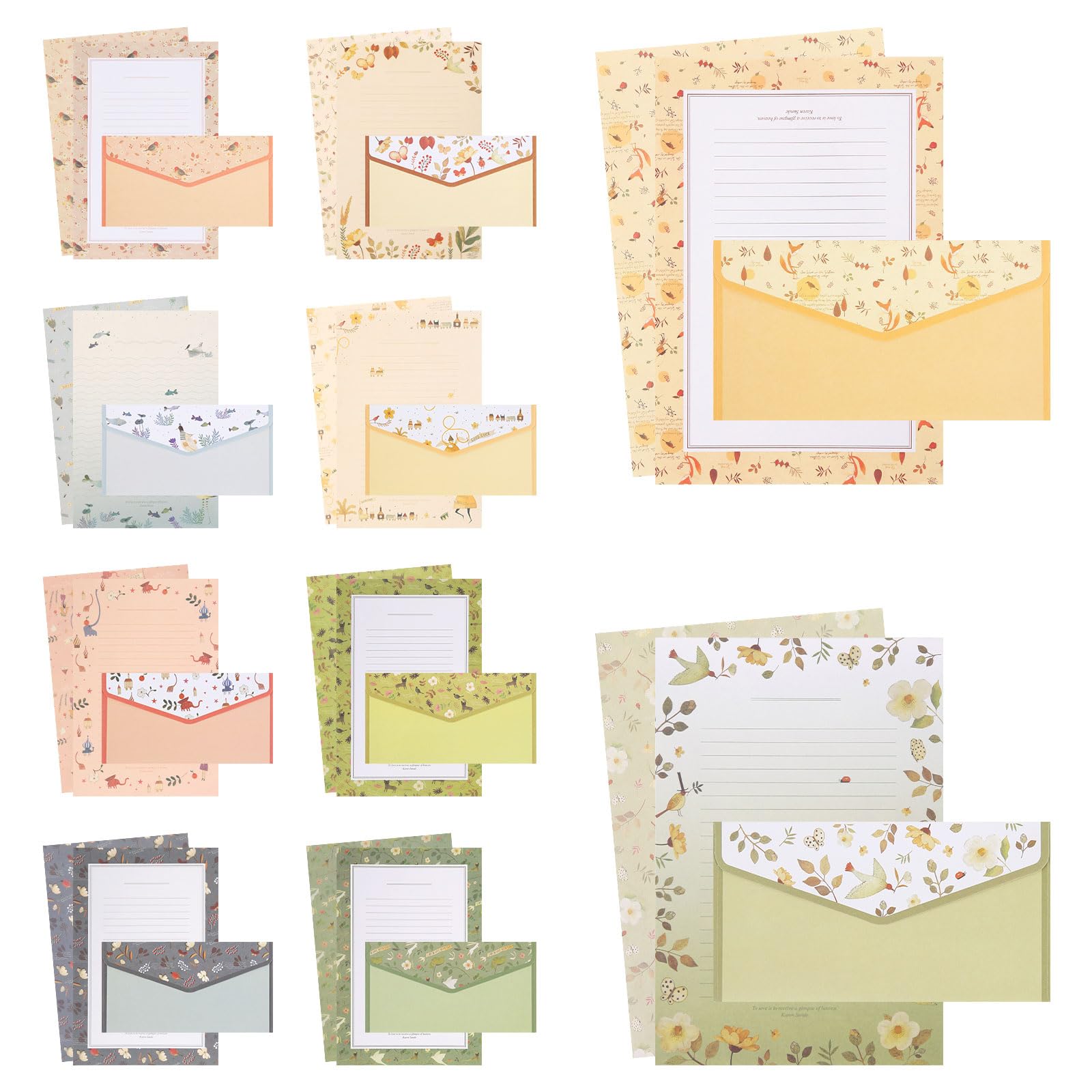 Ensemble de papier à lettre et enveloppes, 60 feuilles de papier à