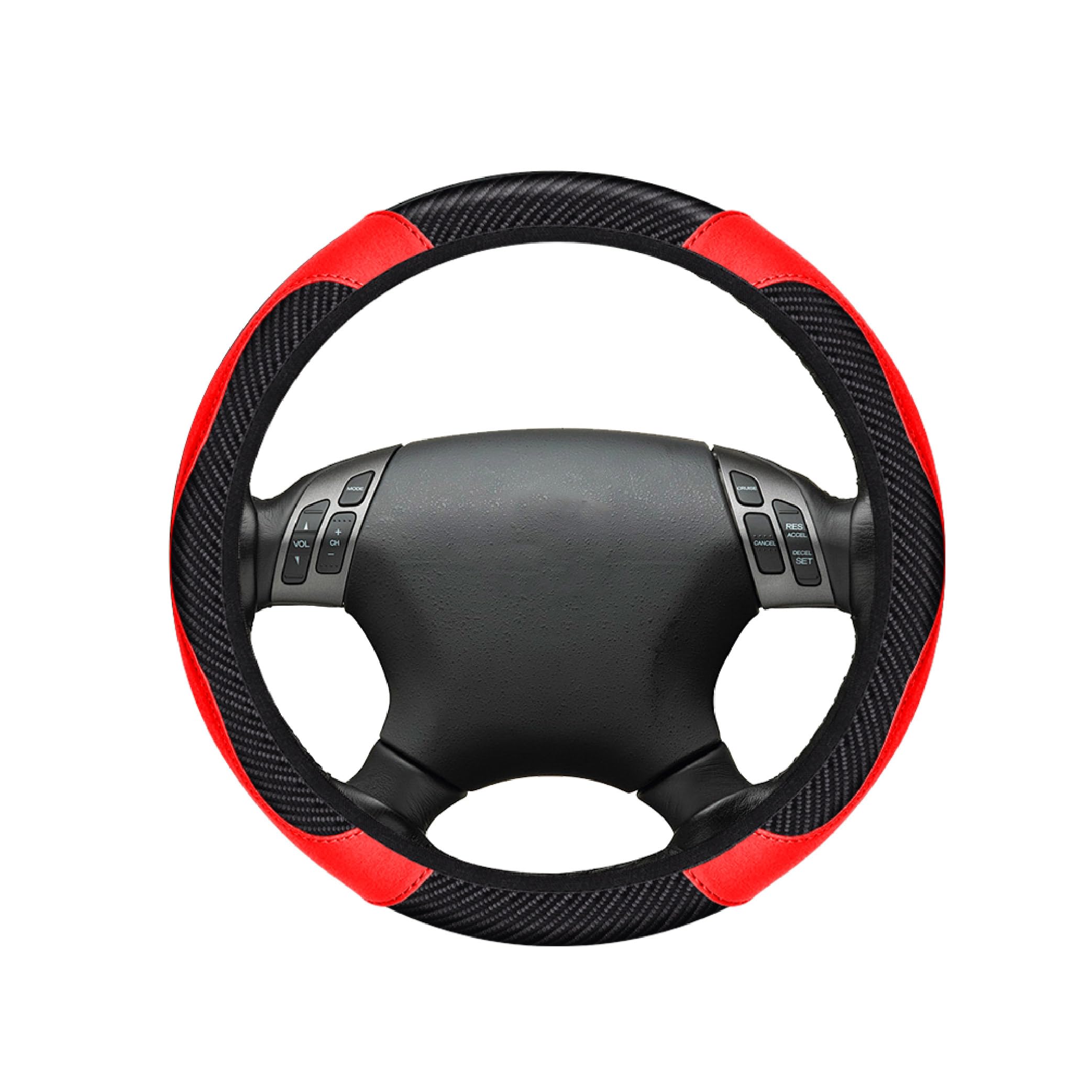 Steering Wheel Covers for Nissan Terra Kicks Teana Rogue Tiida, Breathable Anti-slip Protector,Full Wrap Grip Protection,Car Steering Wheel Covers,B-Red