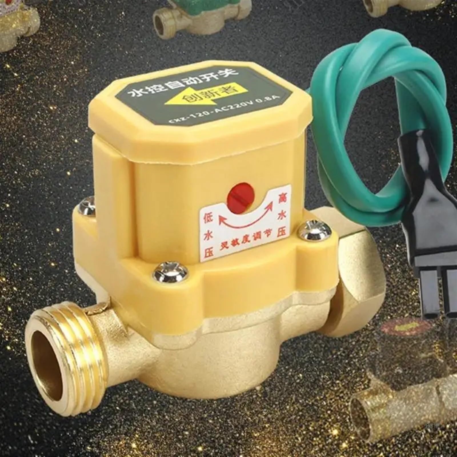 Flussostato dell'Acqua Interruttore di Controllo del Flusso dell'Acqua Sensore di Flusso Regolabile della Pompa dell'Acqua G1/2 a G1/2/G3/4 a G1/2 Connettore filettato(25mm to 20mm 120W)