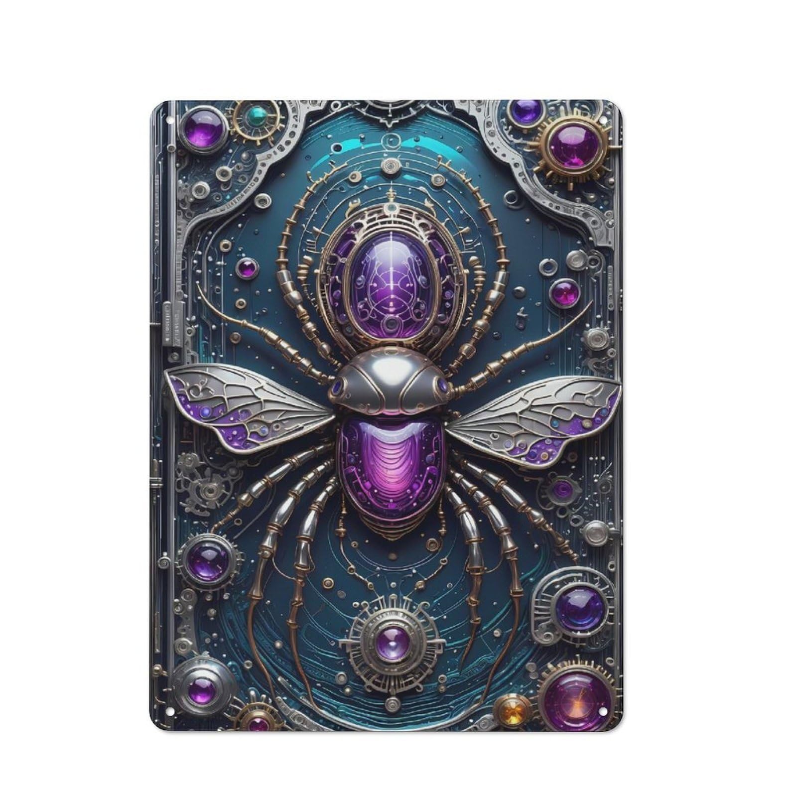 Junmoney Style-4 Galactic Beetle Chronicles Retro-Style Tin Wall Plaque 40X30cm For Café Or Home Bar, For Themed Interiors In Cafés And Home Bars
