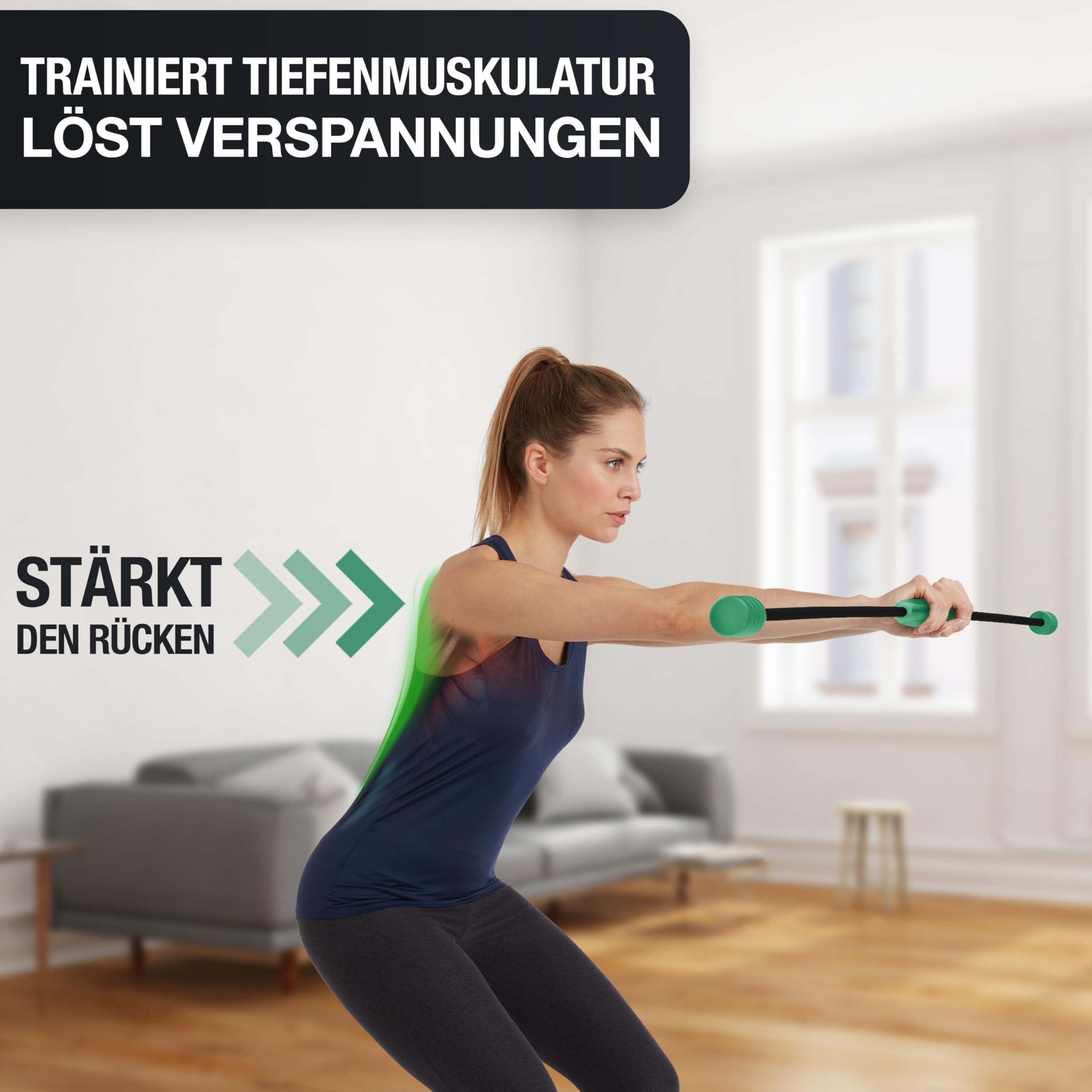 NAJATO Sports Schwingstab – Swingstick inkl. E-Book (PDF Datei) – Wackelstab mit verstellbaren Gewichten – Für Physiotherapie & Fitness