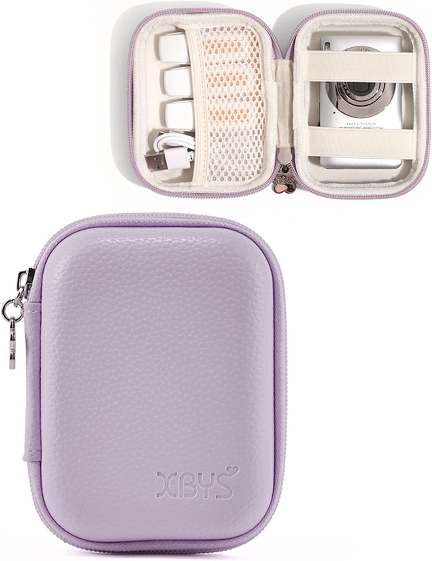 Linpr Digital Camera Case for CAMKORY, KODAK PIXPRO FZ45/FZ55, Canon IXUS 285 HS, Lecran, Small Travel Compact Camera Holder with Mesh Pocket for Accessories SD Card (Purple)