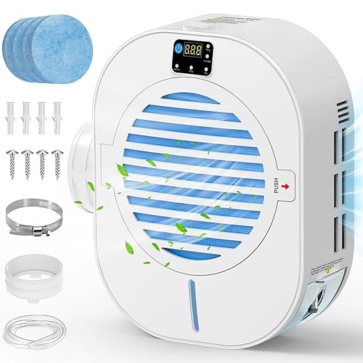 Kiss Core Upgrade 4-in-1 Indoor Dryer Vent Box With Dehumidifier for Protect Furniture, Electric Dryer Kit, Lint Trap, Intelligent Temperature and Humidity Display