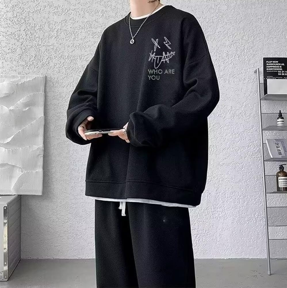 [BUTMYJ] トレーナー メンズ 上下セット 春 秋 冬 スウェット 丸首 パーカー ジャージ 長袖セットアップ ゆったり ズボ