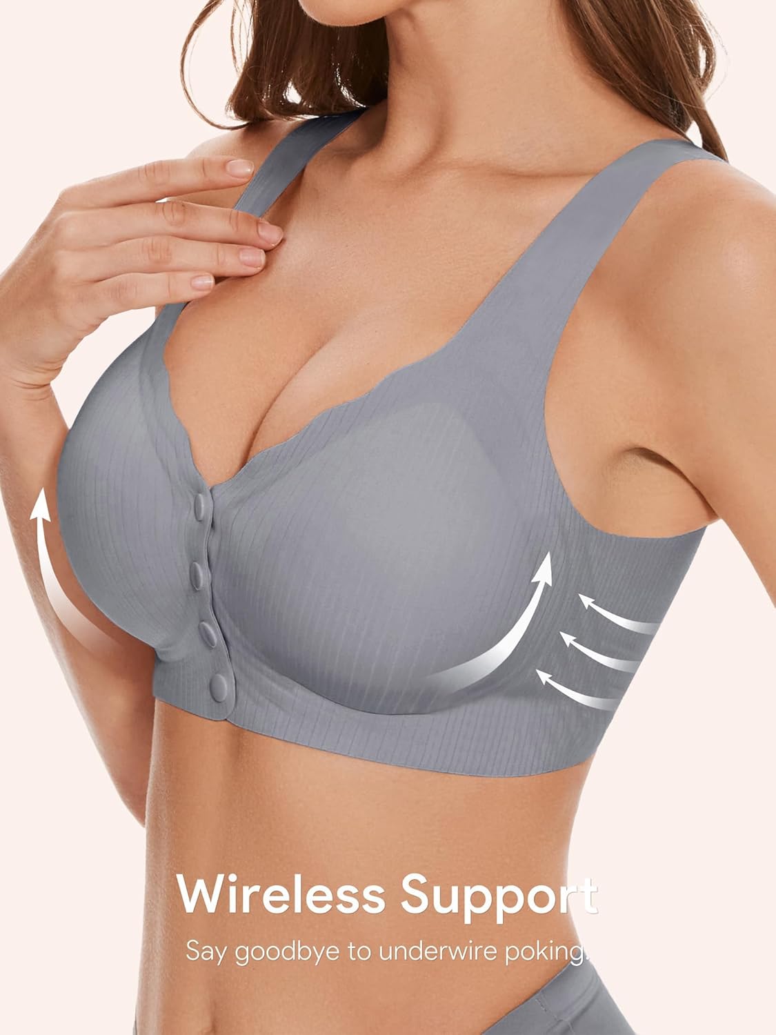 Seamless Front Close Bras for Women Post Surgery Full Coverage Moisture Wicking Comfort Supportive Convenient Bralettes - Image 4
