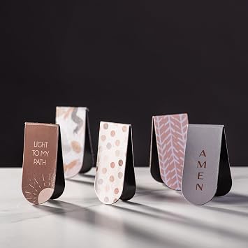 DiverseBee Magnetic Bible Bookmarks - 5 Pack Magnetic Book Marks for Reading Women and Men, Page Markers, Bible Study Supplies and Christian Gifts, Bible Accessories (Light)