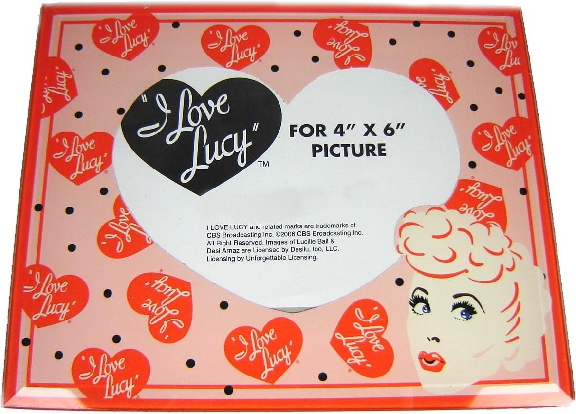 Amazon.com - I Love Lucy Glass Photo Frame - Heart Logos All Over by ...