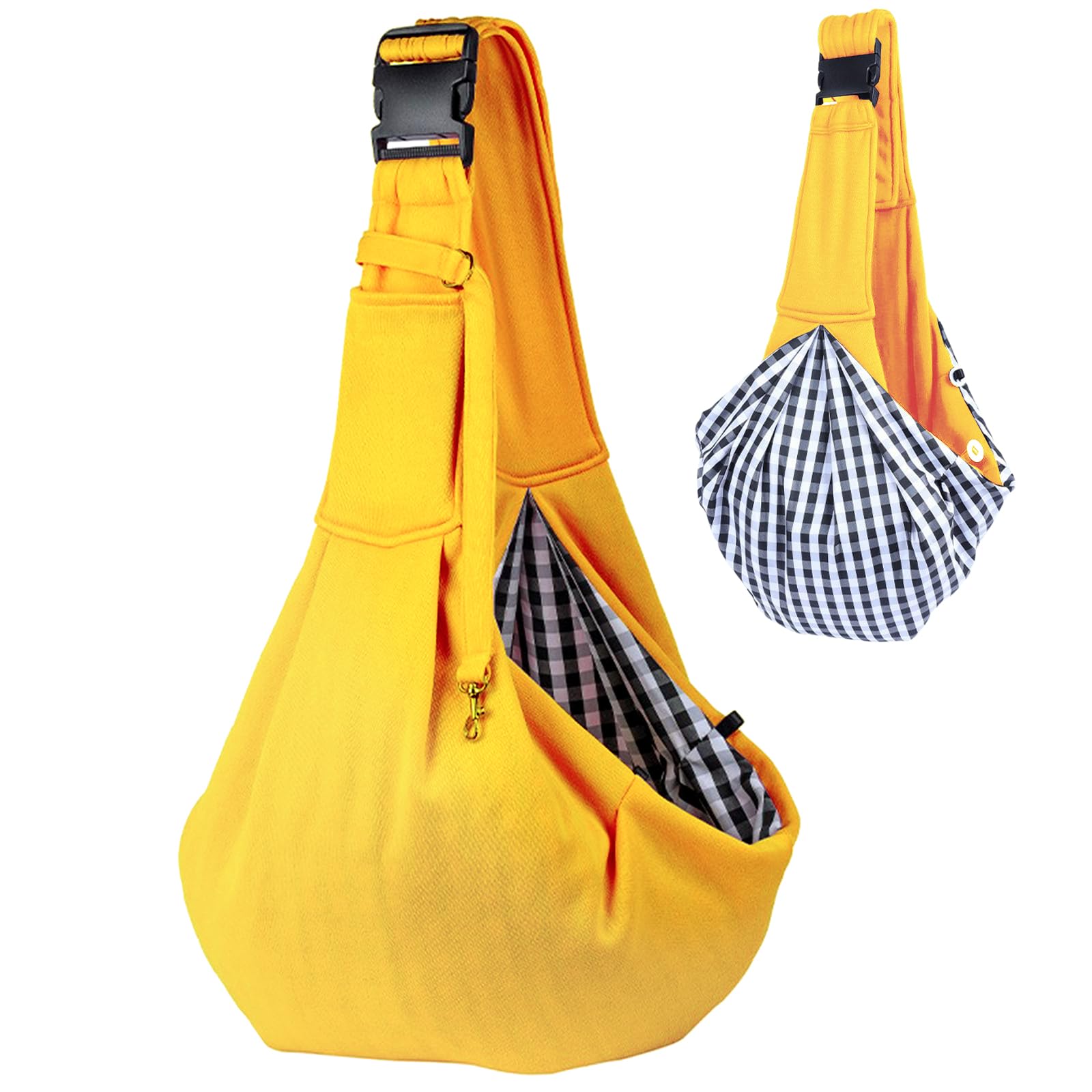 Pet sling carrier jaune pour soulager les petits chiens fatigués