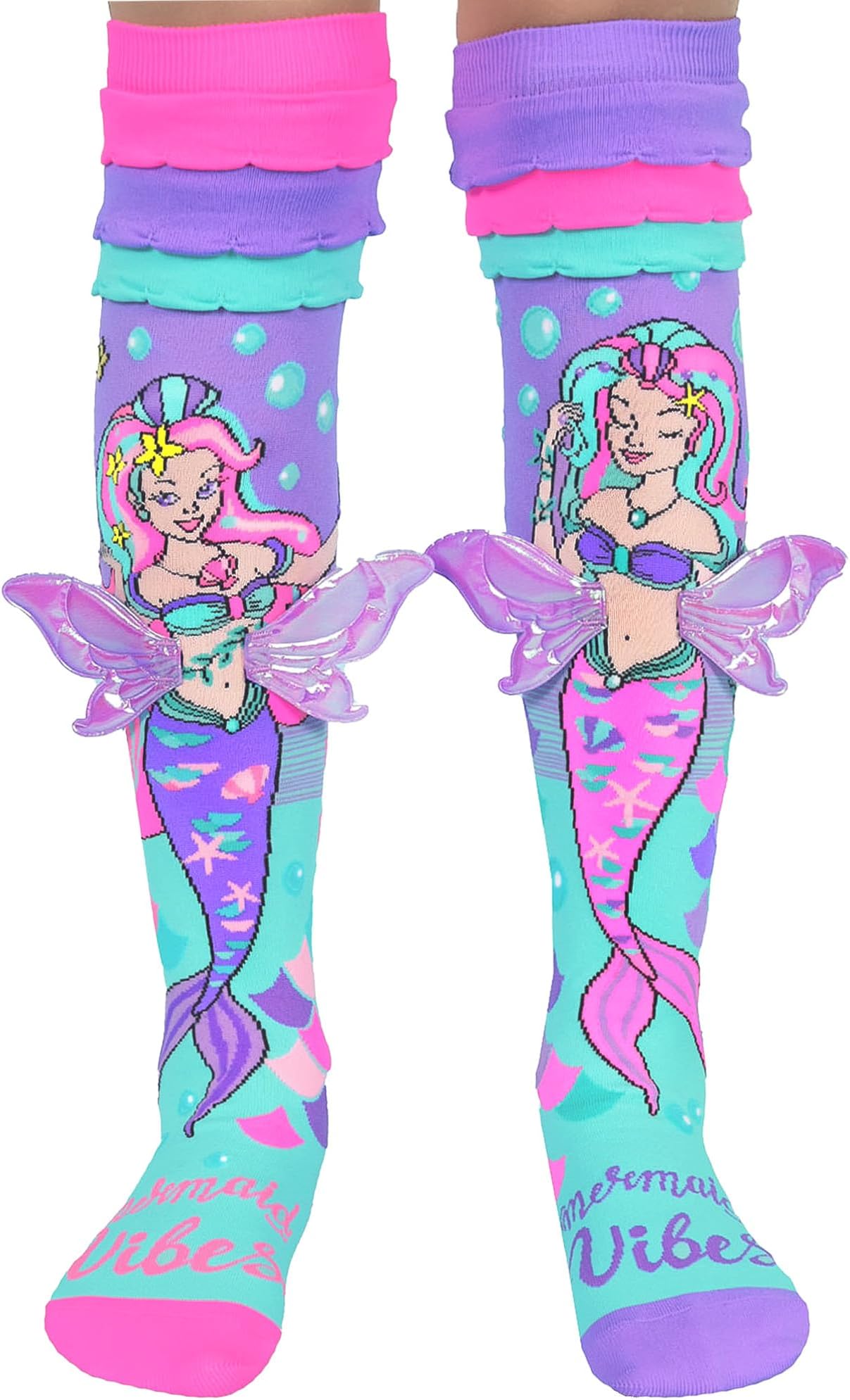 Mermaid Vibes Knee-High Socks โ Colorful Princess Dress-Up Socks for Kids & Adults
