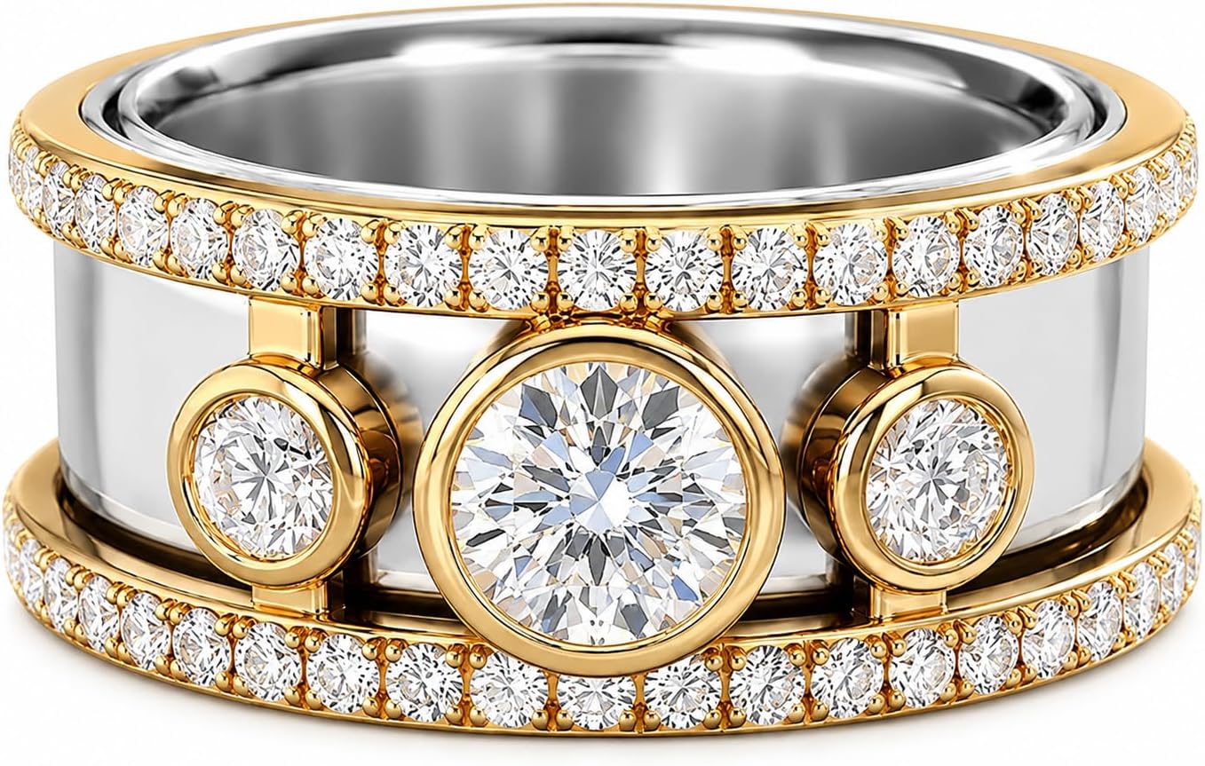 Moissanite Diamond Ring Gen 5 Jacket Cover Moissanite Ring Enhancer Gold Plated Ring Guard Smart Ring Accessory Ring Protective Gold Plated gift for her