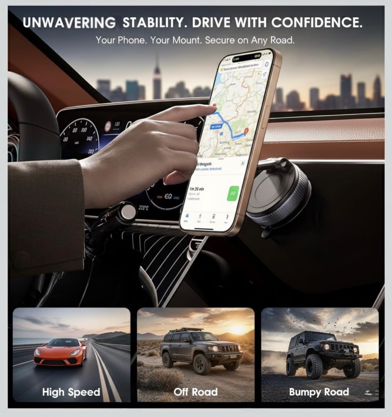 2026 Upgraded Pro Ultra-Suction Magnetic Phone Mount - Reinforced 360° Vacuum Holder for MagSafe, iPhone & Android (Ready for Car, Gym, Mirror, Home & More) image 4