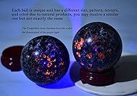 Vista 128 de AMOYSTONE Bola de aventurina azul Natural Cuarzo Cuarzo Cristal Esfera Piedra Bola con Base de Madera