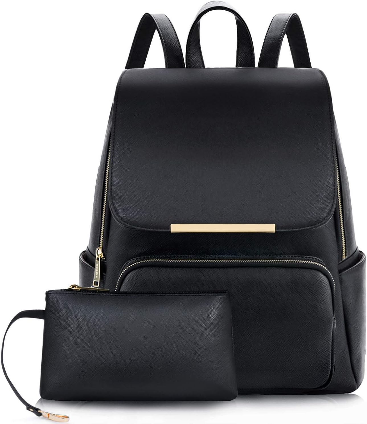 ShopyVid Pu Leather Stylish And Trending Women Standard Backpack For College Office Travel Bag Girls Handbag Purse Black, 20 Liter