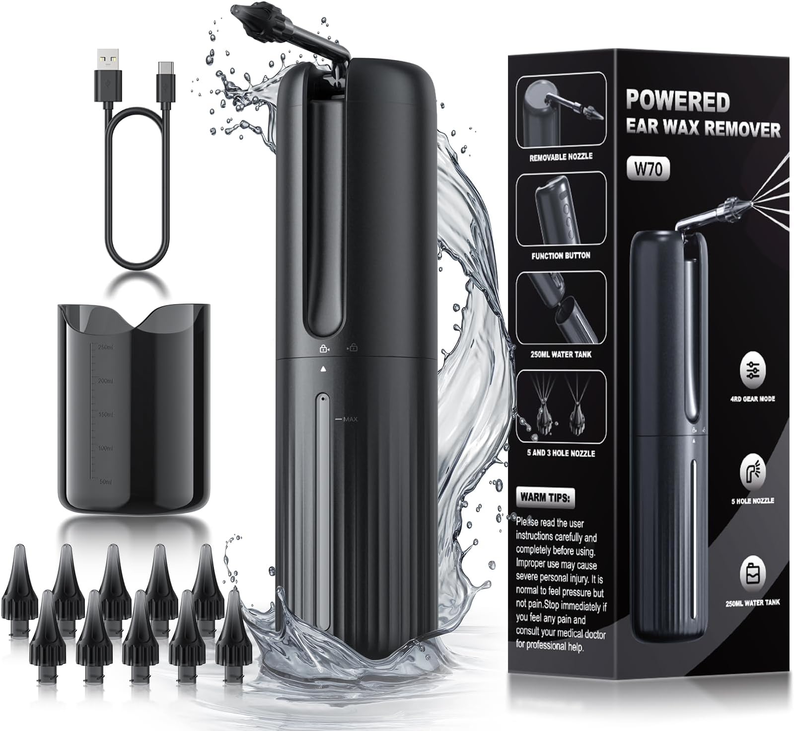 Goldeep Electric Ear Wax Removal Kit Water Powered Ear Cleaner with Ear Irrigation